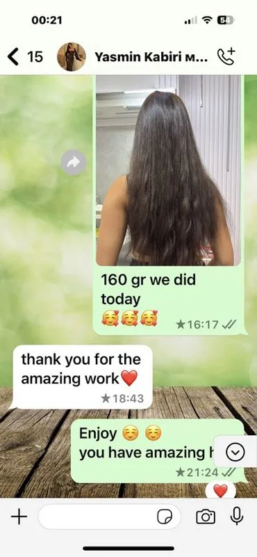Keratin Quality Testimonial. Review focused on durable Italian keratin bonds, comfort, and long-lasting premium result.