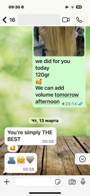 Safe Removal Service Review. Client review praising painless, safe extension removal and healthy hair condition afterwards.
