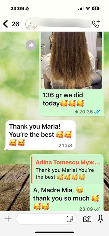 Nano capsule hair extensions review: client showcasing the invisible and lightweight feel.