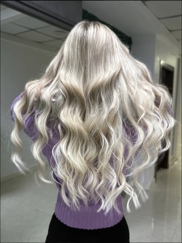 Before and after micro capsule hair extensions — real client in Dubai