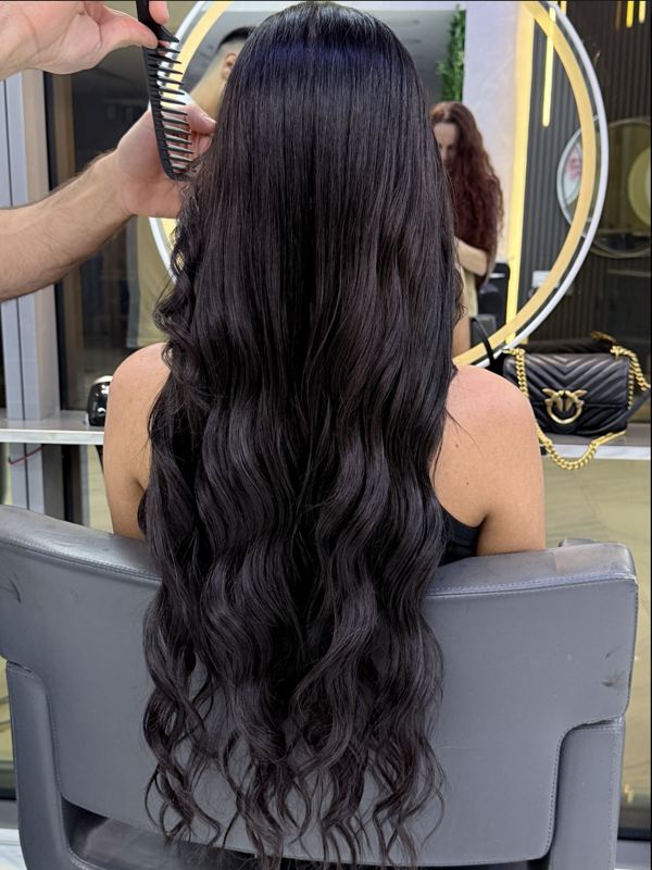 Soft wavy hair extensions before after dubai — professional hair extensions in Dubai using micro, nano or keratin technique